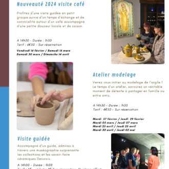 Ateliers, visites café, découvrez les prochains rendez-vous du musée!